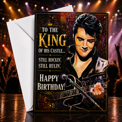 To the King of His Castle… Still Rockin’. Still Rulin’. Happy Birthday! — King Card by Chris Tutty