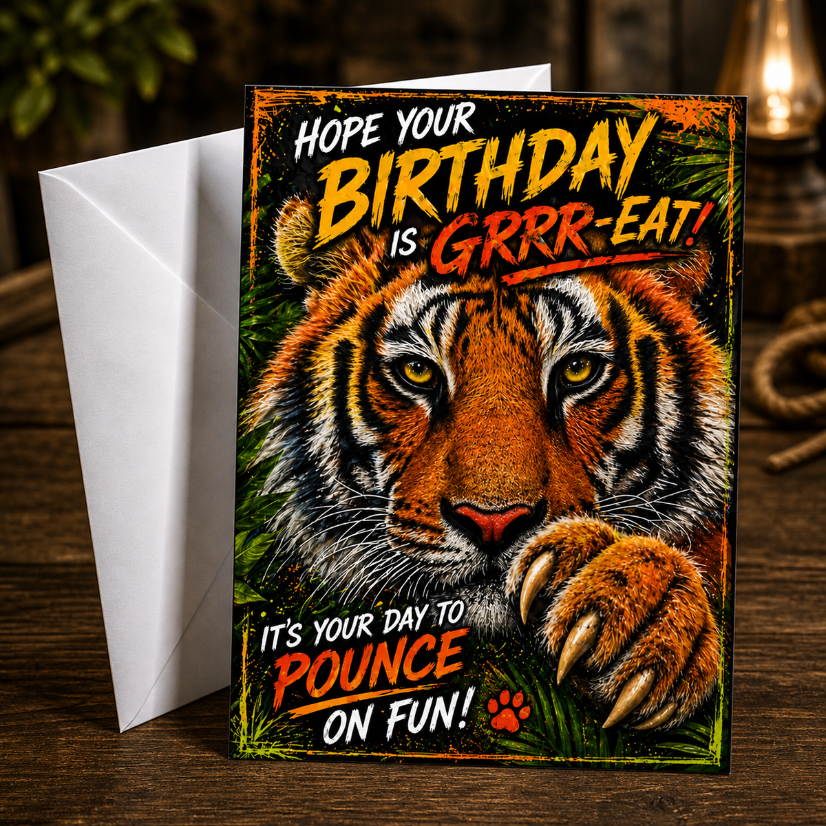 Hope Your Birthday Is GRRR-EAT! It’s Your Day to Pounce on Fun! — Card by Chris Tutty