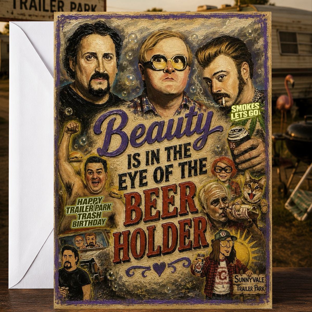 Beauty Is in the Eye of the Beer Holder — Trailer Park Boys Card by Chris Tutty