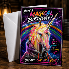 Have a Magical Birthday! Be Bold. Be Yourself. Be Legendary. You Are One of a Kind! — Card by Chris Tutty