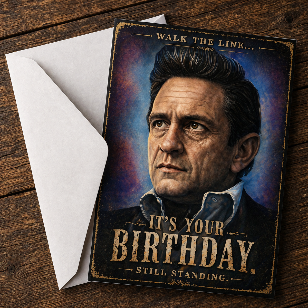 Walk the Line… It’s Your Birthday. Still Standing. — Cash Card by Chris Tutty (John aka Johnny Cash)