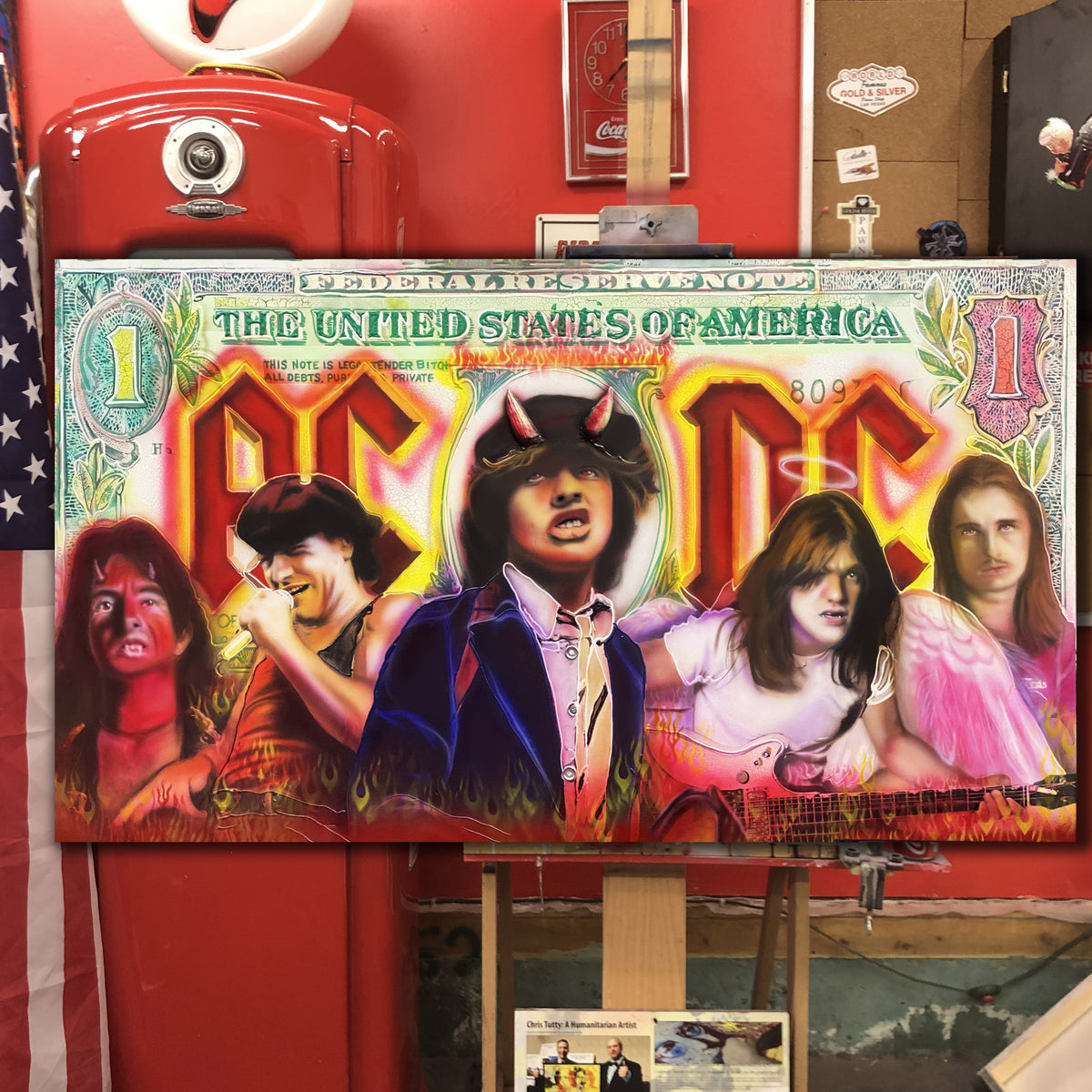 AC/DC Canvas Art by Chris Tutty - Rock Band Portrait Australian Legends