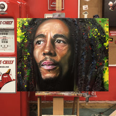 Bob Marley Canvas Art by Chris Tutty - Reggae Legend Portrait