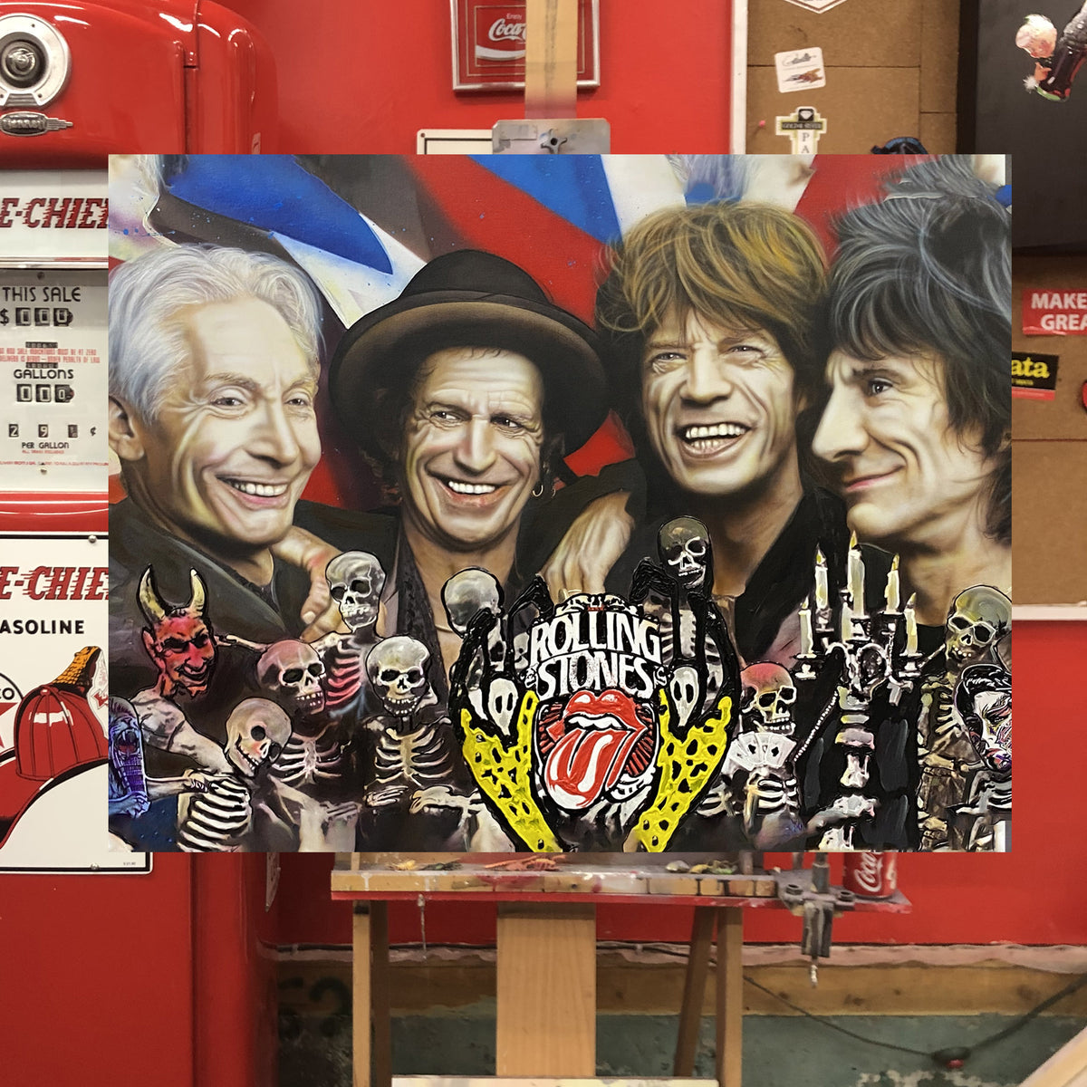 Rolling Stones Canvas Art by Chris Tutty - Let it Roll Rock Legends