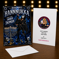Happy Hannukka From Your Inner Demon — Hanukkah Card by Chris Tutty