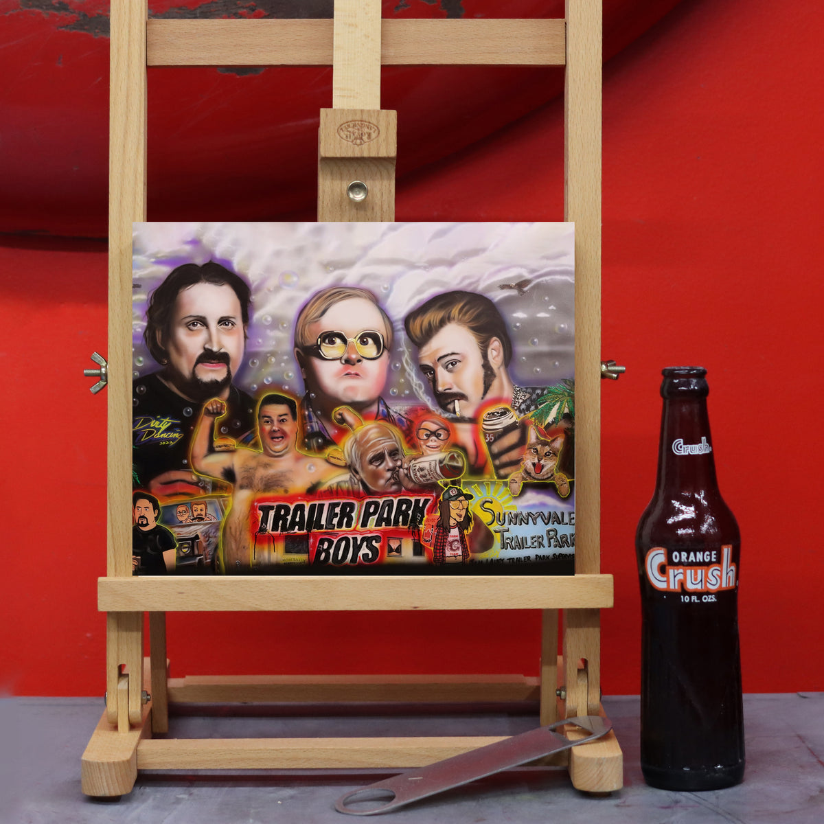 Trailer Park Boys Signed Canvas Art by Chris Tutty - Canadian Comedy Trio