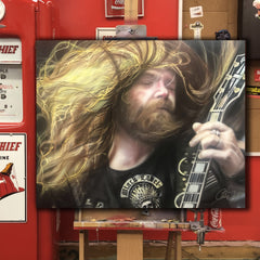 Zakk Wylde Signed Canvas Art by Chris Tutty - Black Label Society Guitar Legend