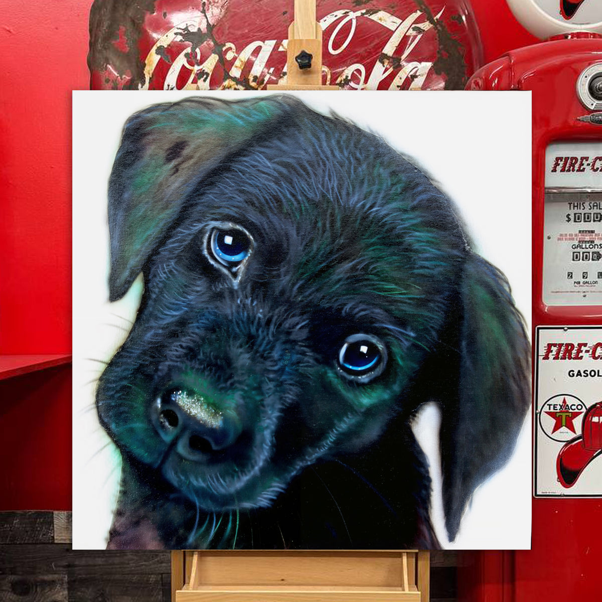 Dog Canvas Art - Curious Companion by Chris Tutty