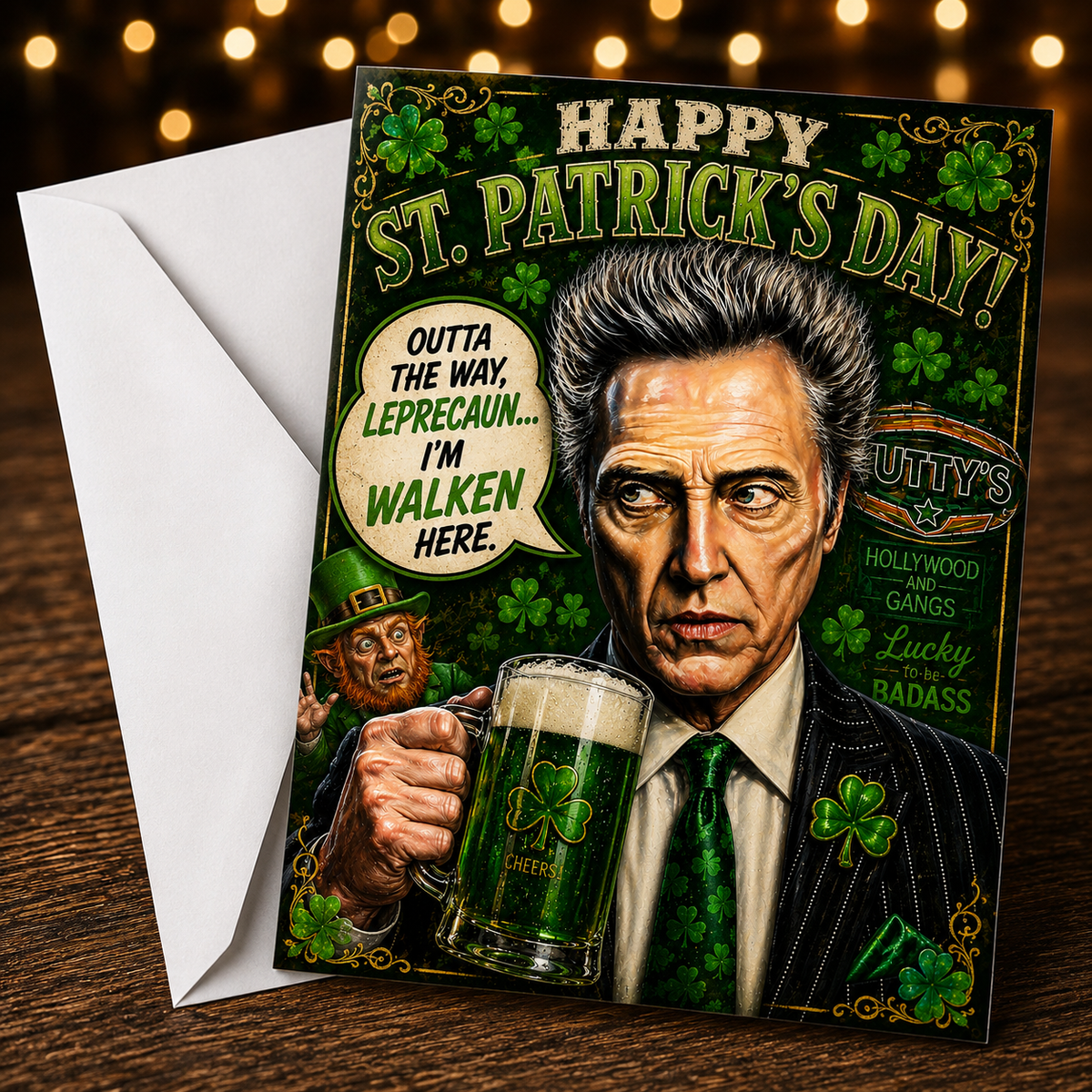Outta the Way, Leprecaun… I’m Walken Here! — Happy St. Patrick’s Day Card by Chris Tutty